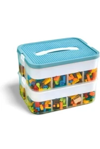 Klare Spielzeug Aufbewahrungsboxen mit Deckel Stapelbar Spielzeug Organizer Box für Spielzeug - Bild 1 von 4