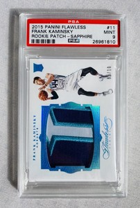 2015 Panini Flawless Frank Kaminsky Rookie Game-Worn Patch Sapphire /10 PSA 9 🏀