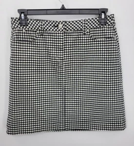 Talbots Rock Damen 10 Petite schwarz weiß kariert Baumwolle Stretch adrette Karriere - Bild 1 von 9