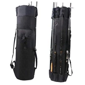 Fishing Bag Fishing Rod Reel Case Carrier Holder Fishing Pole Storage Black - Picture 1 of 8