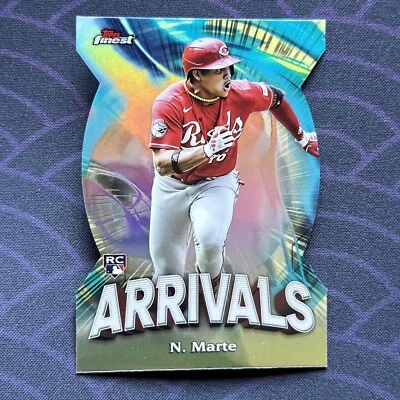 2024 TOPPS FINEST ARRIVALS A10 NOELVI MARTE RC REDS REFRACTOR RARE DIE CUT - Image 1 of 3