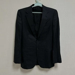 Prada Two Button Men’s Black Virgin Wool Silk Blazer Made In Italy Size 48 R - Picture 1 of 18