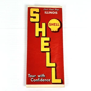 Stazione di servizio Shell Illinois tour vintage anni 50 con mappa stradale di fiducia - Foto 1 di 8