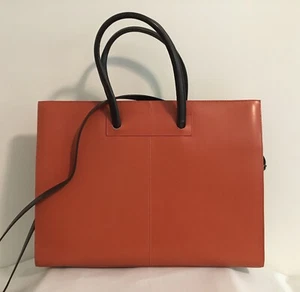Daniela Moda Umhängetasche Laptoptasche Damen Orange Braun Leder Neu Ohne Etikett - Bild 1 von 7