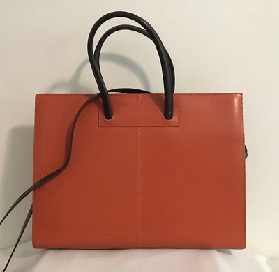 Daniela Moda женщин оранжевый коричневый кожаный чехол ноутбука сумка новый без ярлыков - Изображение 1 из 4