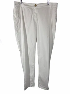 Pantalone donna J. Jill tinta unita bianco gamba slim elastico taglia 16 nuovo con etichetta - Foto 1 di 5