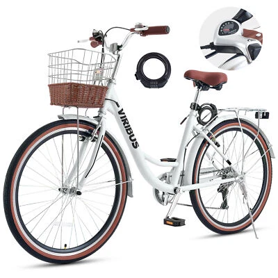 VIRIBUS Women's Bike 26 Inch Beach & City Cruiser Bicycle with 7 Speed Mint - Image 1 of 4