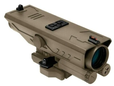 VISM DELTA Scope 4x30mm P4 illum w/ Fiber Optic Post Quick Release & LED's TAN - Image 1 of 4