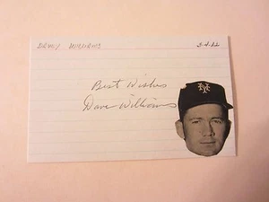 Davey Williams (d. 2009) Autographed Signed 3X5 Index Card MLB Baseball Giants - Picture 1 of 3