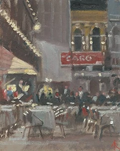 ORIGINAL MICHAEL RICHARDSON OIL "Music at Florians" SAN MARCO VENICE PAINTING - Picture 1 of 1