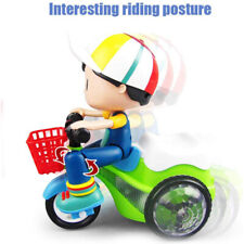 Kids Simulation Tricycle Toy Music Light Electric Stunt Tricycle Toy Supply WAS