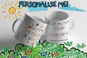 Personalised Best Mummy Ever As Voted For By - Cute 11oz White Ceramic Mug - Picture 1 of 5