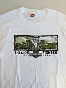 Harley Davidson Motorcycle Tee Size XL LONE WOLF SPOKANE Graphic Mens Bike White - Picture 1 of 7