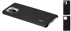 Original Xiaomi Mi 11 Rugged Vegan Leather Case carbon black Back Cover schwarz - Bild 1 von 4