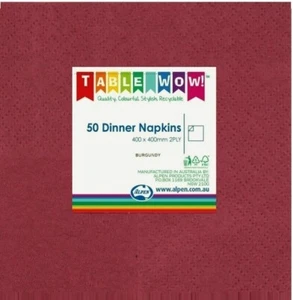 Burgundy 2 Ply Paper Dinner Napkins (Pk 50) - Picture 1 of 1