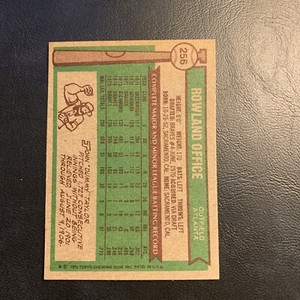#256 Roland Rowland office Atlanta Braves￼ ￼￼￼￼￼ 1976 Topps  Baseball Card Cb22