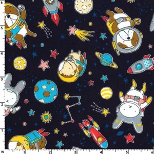 Costume Animal Astronaut - Kokka Japan Cotton Oxford Fabric - Picture 1 of 2