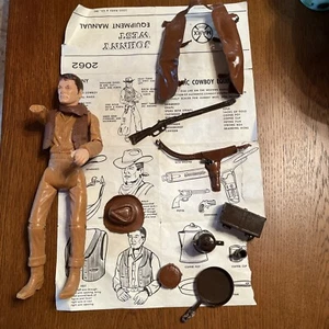 Johnny West Cowboy Action Figure 12" PARTS ACCESSORIES Marx 1960 Equip Man Lot - Picture 1 of 15