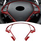 Add a Touch of Luxury with Red Carbon Fiber Steering Wheel Set Cover Trim