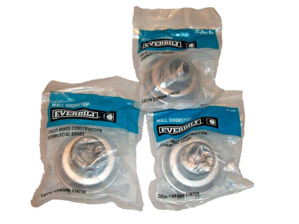 Everbilt Commercial Solid Brass Wall Doorstop Satin Chrome Finish PN 161 999