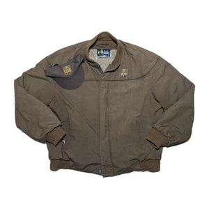Vintage 70s Derby Of San Francisco UPS Bomber Jacket Paisley Lined Sz 44 w/ Hat - Picture 1 of 22