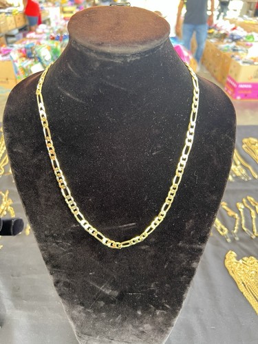 VETEMENTS Collana catena Figaro placcata oro con finitura lucida classica 24"