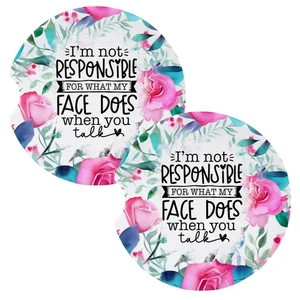 Ich bin nicht verantwortlich für was mein Gesicht macht Untersetzer für Auto Getränkehalter 2er Set - Bild 1 von 1