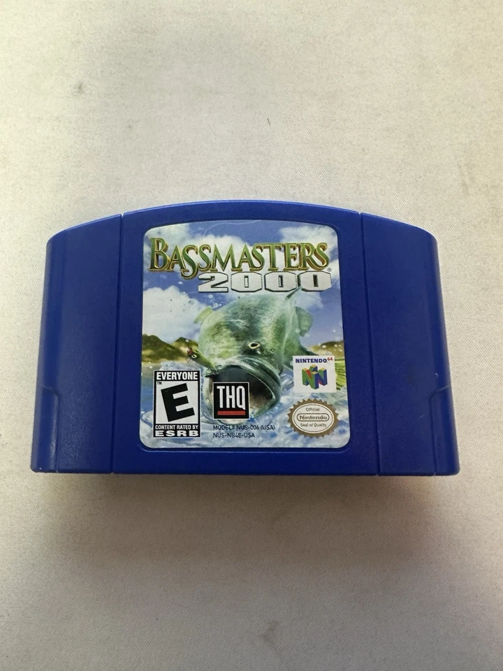 N64 Bassmasters 2000 (Nintendo 64, 1999) Cartucho Azul Solo Probado Auténtico  Foto 1 de 2