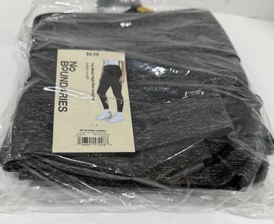 New No Boundaries  Tie High-Rise Ankle-Length Leggings Charcoal Gray 2 Pack L/XL - Image 1 of 4