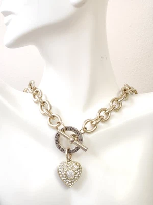 Colar corrente cabo grosso pingente coração cristal assinado A++ Vintage G By GUESS - Imagem 1 de 4