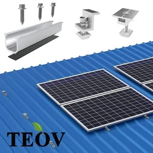 20cm Kurzschiene Befestigungsschiene Solarpanel Dach Montage Flachdach Halterung - Bild 1 von 18