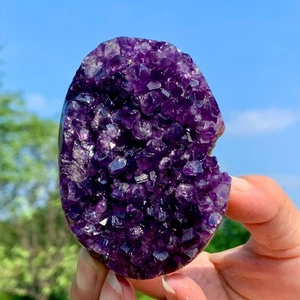 283G Natural Amethyst geode quartz cluster crystal specimen Healing - Picture 1 of 24