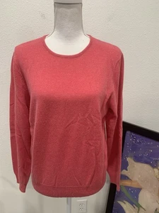 Vintage Saks Fifth Avenue Folio Collection Size L Cashmere Sweater Pink Salmon - Picture 1 of 14