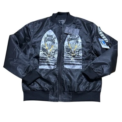 Rebel Vengeance Bomber Jacket  Size M All That Glitters Is Gold Streetwear NWT - Image 1 of 4