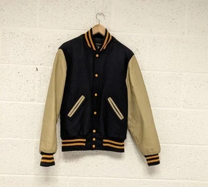 The Original Holloway Jacket USA Varsity Letterman Wool Leather Navy - Size S - Picture 1 of 5