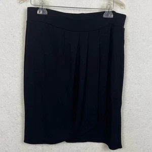 Gonna Cabi nera in rayon spandex finto avvolgente taglia M nuova con etichetta stile #395 - Foto 1 di 8