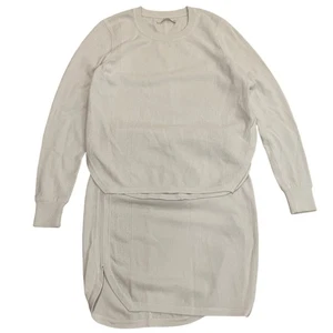 J Brand Strick 2-teiliges Set Pullover Top & Rock | Weiß Stretch Strukturstrick M Neu ohne Etikett - Bild 1 von 10