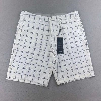 Head Golf Shorts Mens 36 White Plaid Flat Front Lightweight Cotton NWT - Image 1 of 4