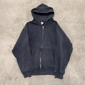 Sudadera con Capucha con Cremallera Desteñida por el Sol De Colección Para Hombre Talla S En Blanco Años 90 Ben Franklin School - Imagen 1 de 4