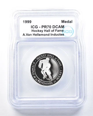 1999 Medal Hockey Hall Of Fame A Van Hellemond PR70 DCAM ICG *8944 - Image 1 of 3