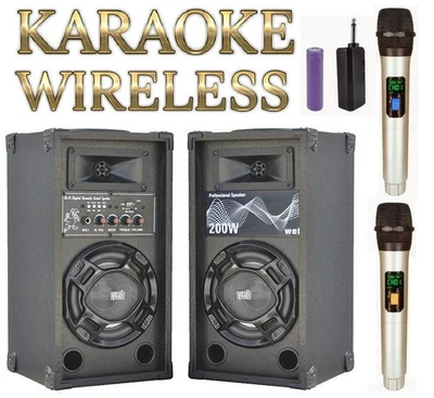 CASSE BLUETOOTH ATTIVE AMPLIFICATE KARAOKE 2 MICROFONI WIRELESS impianto karaoke - Immagine 1 di 4
