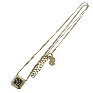 Dior Cd Gold Metal Necklace Jewelry Authentic - Picture 1 of 10