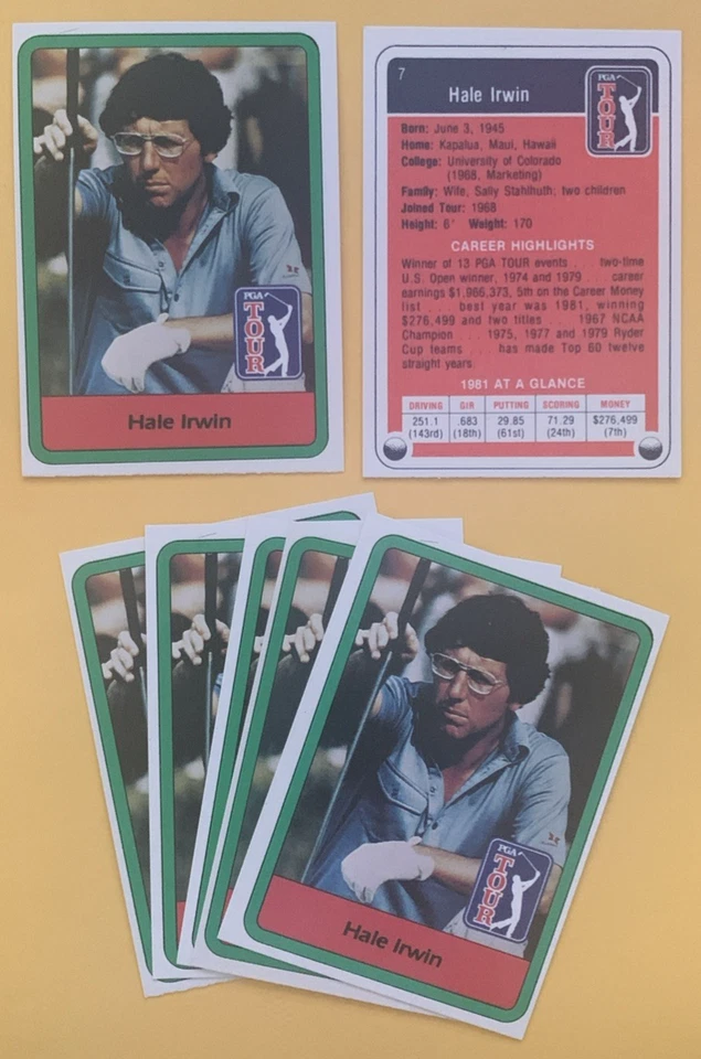 Hale Irwin, 1982 Donruss #7, tres veces campeón del US Open Foto 1 de 1