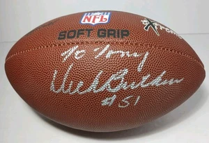 DICK BUTKUS SIGNED AUTOGRAPHED NFL FOOTBALL WITH COA CHICAGO BEARS TO TONY - Picture 1 of 15