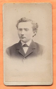 CDV Johnstown NY Portrait of a Young Man by Hazen circa 1880s Backstamp - Picture 1 of 3