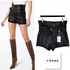 NEW Frame X Imaan Le Bootie Black Coated Shorts Women's Size 30 (Size 10) Belted