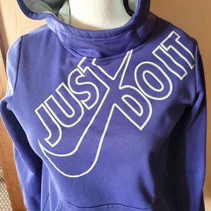 Nike Youth XL Purple Just Do It Spell Out Kangaroo Pocket Athletic Fit Hoodie - Picture 1 of 7