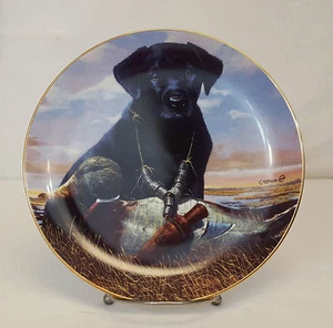 Danbury Mint THE CHAMP The Sportsmen Black Lab Dog 8" Plate by Philip Crowe - Picture 1 of 1