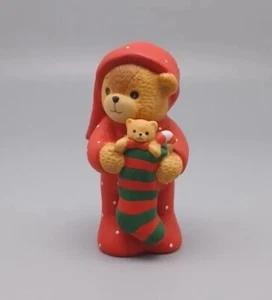 Figura de Navidad Enesco Stocking Bear, Lucy Rigg 1985 - Imagen 1 de 8