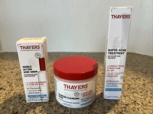 THAYERS 60 Blemish Clearing Pads, 1.0 Oz Acne serum, .68oz Rapid Acne Treatment - Picture 1 of 1